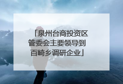 泉州台商投资区管委会主要领导到百崎乡调研企业