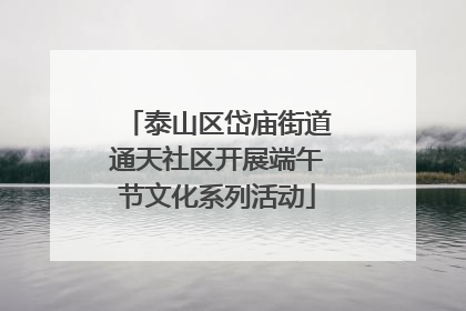 泰山区岱庙街道通天社区开展端午节文化系列活动