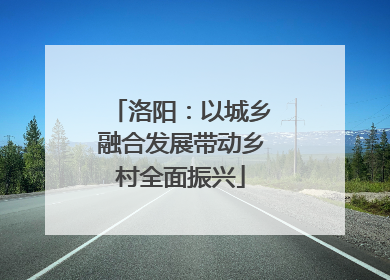 洛阳：以城乡融合发展带动乡村全面振兴