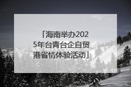 海南举办2025年台青台企自贸港省情体验活动
