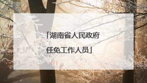 湖南省人民政府任免工作人员