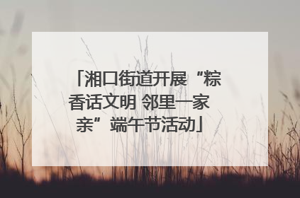 湘口街道开展“粽香话文明 邻里一家亲”端午节活动