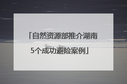 自然资源部推介湖南5个成功避险案例