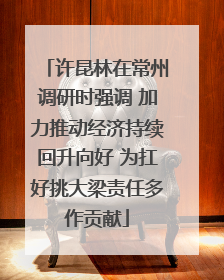 许昆林在常州调研时强调 加力推动经济持续回升向好 为扛好挑大梁责任多作贡献