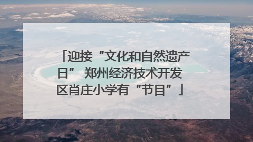 迎接“文化和自然遗产日” 郑州经济技术开发区肖庄小学有“节目”