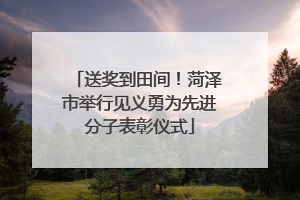 送奖到田间！菏泽市举行见义勇为先进分子表彰仪式