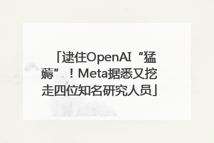逮住OpenAI“猛薅”！Meta据悉又挖走四位知名研究人员