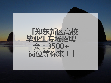 郑东新区高校毕业生专场招聘会：3500+岗位等你来！