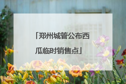 郑州城管公布西瓜临时销售点
