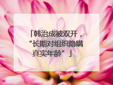 韩治成被双开，“长期对组织隐瞒真实年龄”