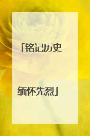 铭记历史 缅怀先烈