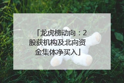 龙虎榜动向：2股获机构及北向资金集体净买入