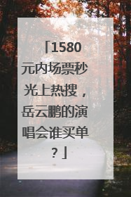 1580元内场票秒光上热搜，岳云鹏的演唱会谁买单？