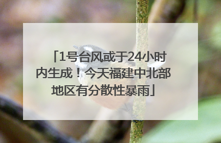 1号台风或于24小时内生成！今天福建中北部地区有分散性暴雨