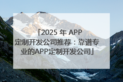 2025 年 APP 定制开发公司推荐：靠谱专业的APP定制开发公司
