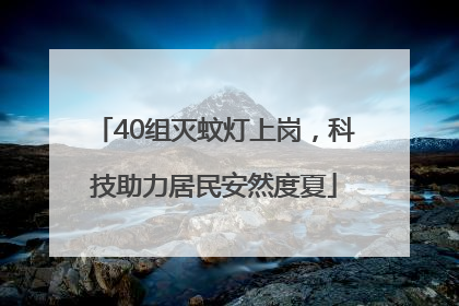 40组灭蚊灯上岗，科技助力居民安然度夏